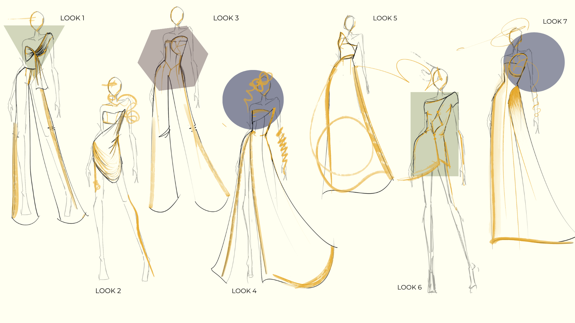 Kintsugi look development sketches